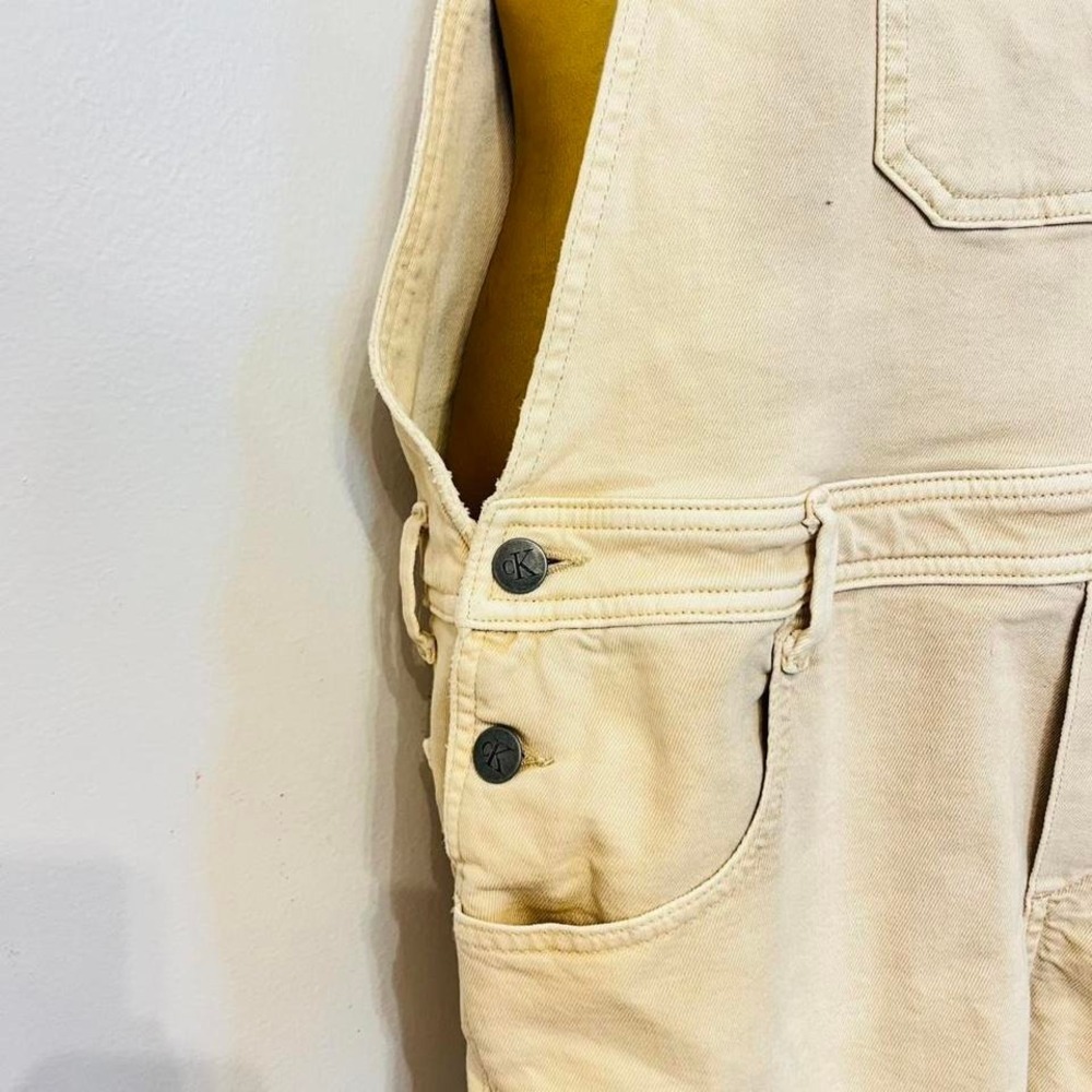 Vintage Calvin Klein Jeans cream denim short overalls - Picture 5 of 6